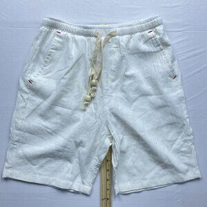 Boys White Linen Shorts Size Medium